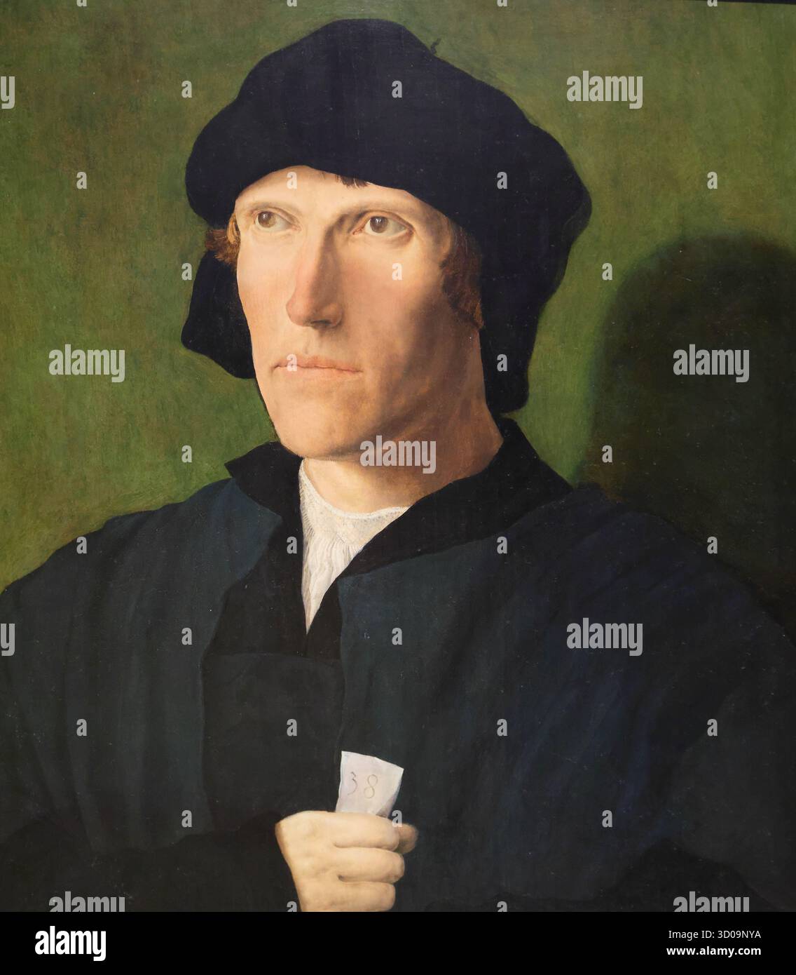 Ein Mann im Alter von 38 Jahren des niederländischen Malers Lucas van Leyden in der National Gallery in London Stockfoto