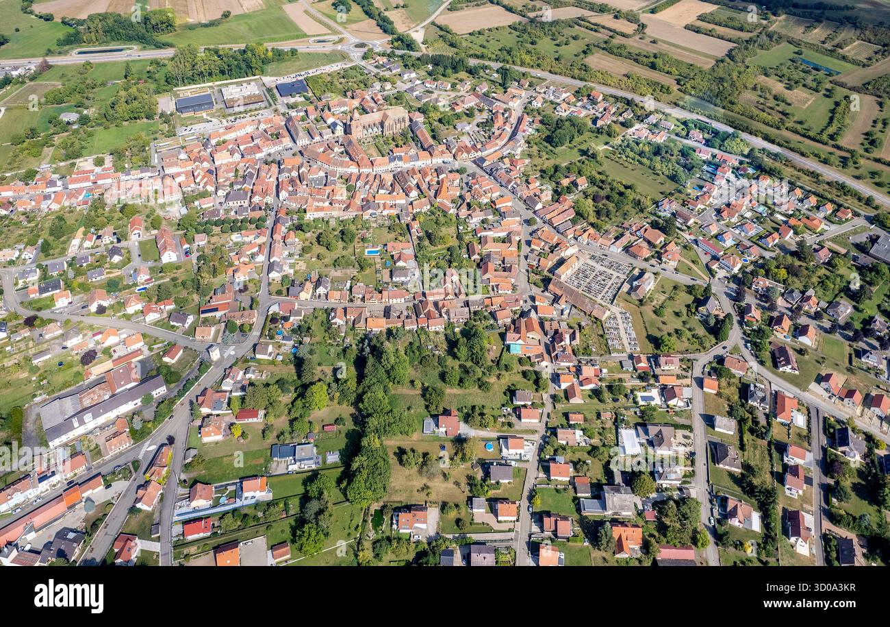 France, Bas-Rhin, Gemeinde Marmoutier (Luftaufnahme)France, Bas-Rhin, Marmoutier, Gemeinde Marmoutier (Luftaufnahme) Stockfoto