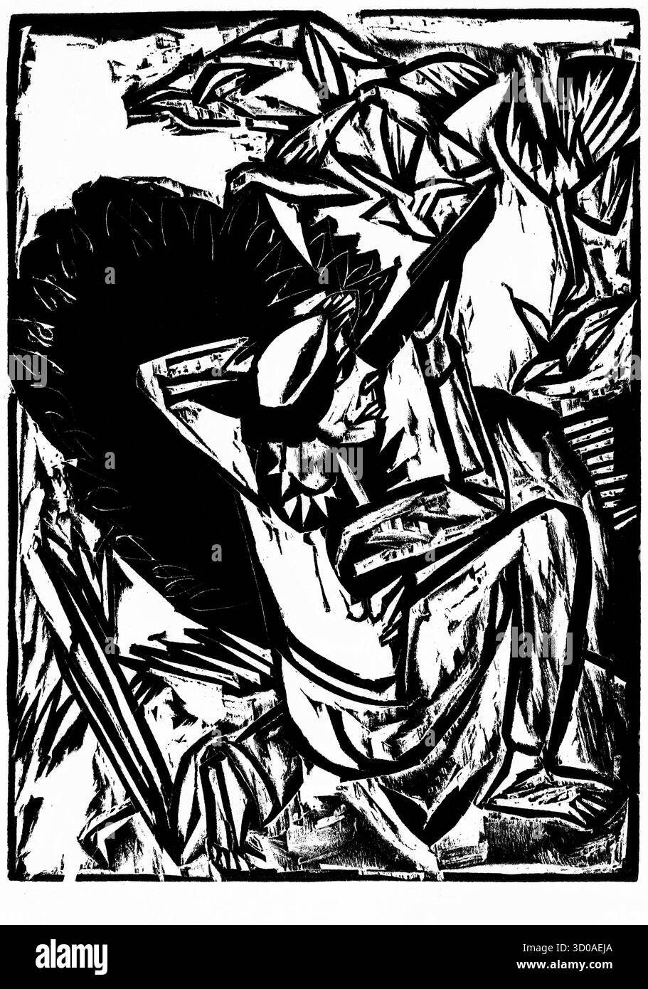 The Gull Hunter von Ernst Ludwig Kirchner, 1913 - German Expressionist Landscape Print, Modernist Coastal Scene, High-Resolution Public Domain Artwork Stockfoto