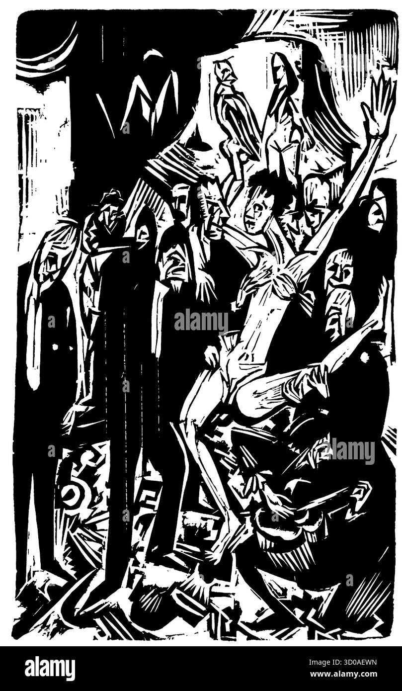 Das Graphische Werk Ernst Ludwig Kirchners 1. Band - Deutsche Expressionistische Drucke, moderne Graphik, High-Resolution Public Domai des frühen 20. Jahrhunderts Stockfoto