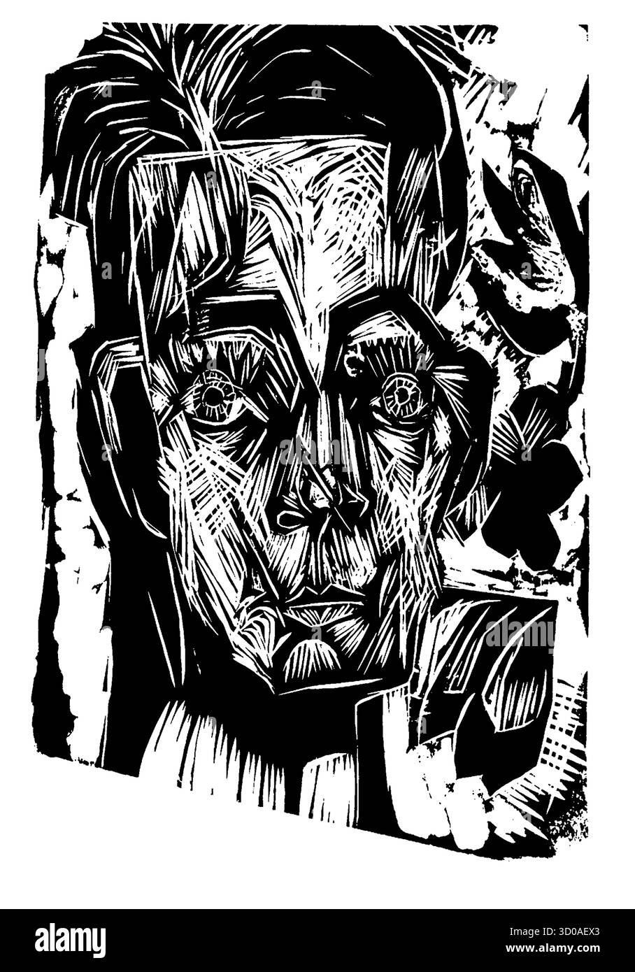 Leiter Dr. Robert Binswanger von Ernst Ludwig Kirchner, ca. 1917-1918 - Deutscher Expressionistischer Porträtdruck, Modernistische Figurenstudie, High-Resolution Stockfoto