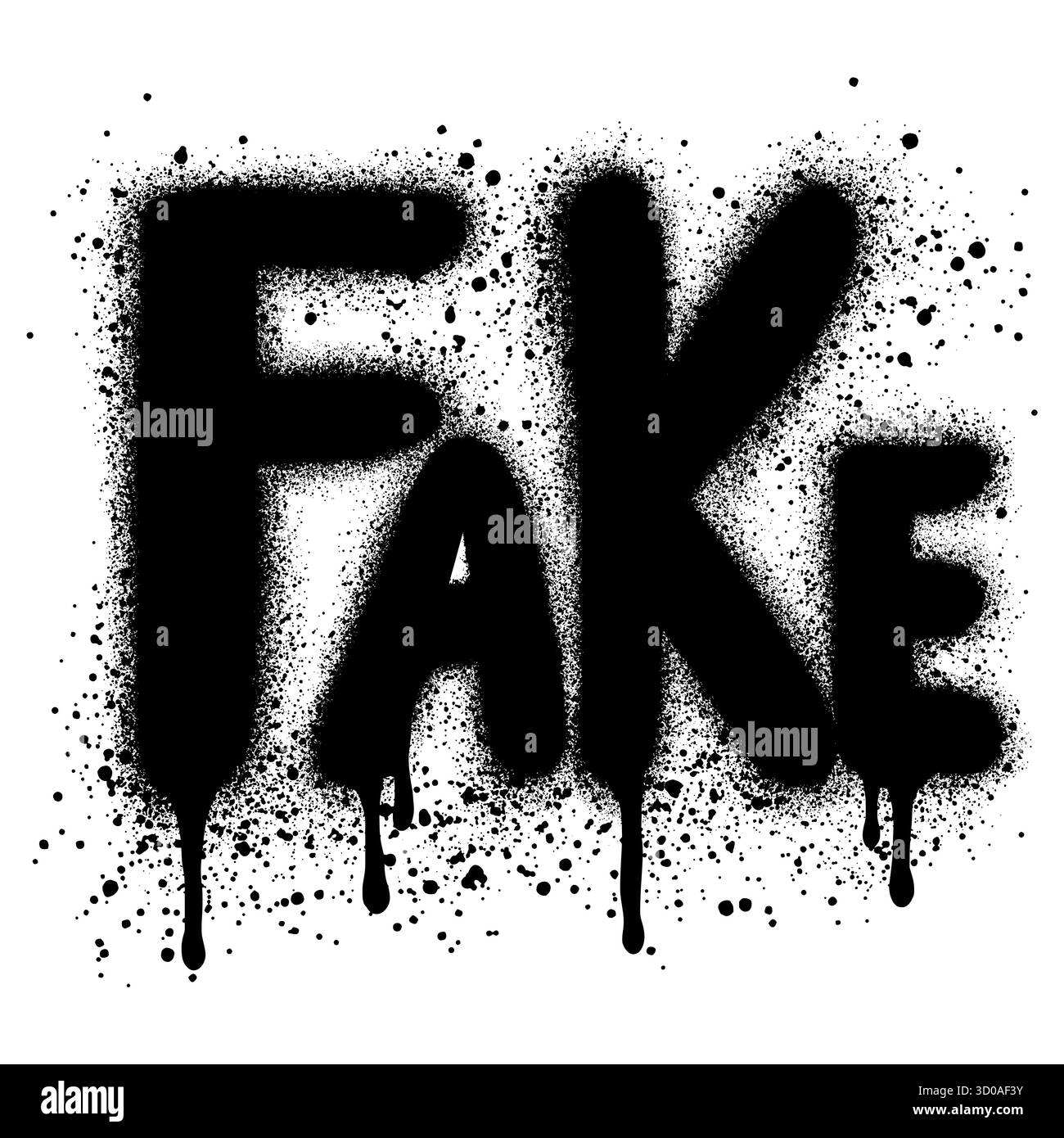 Graffiti Fake Text in Schwarz über weiß gesprüht. Stock Vektor