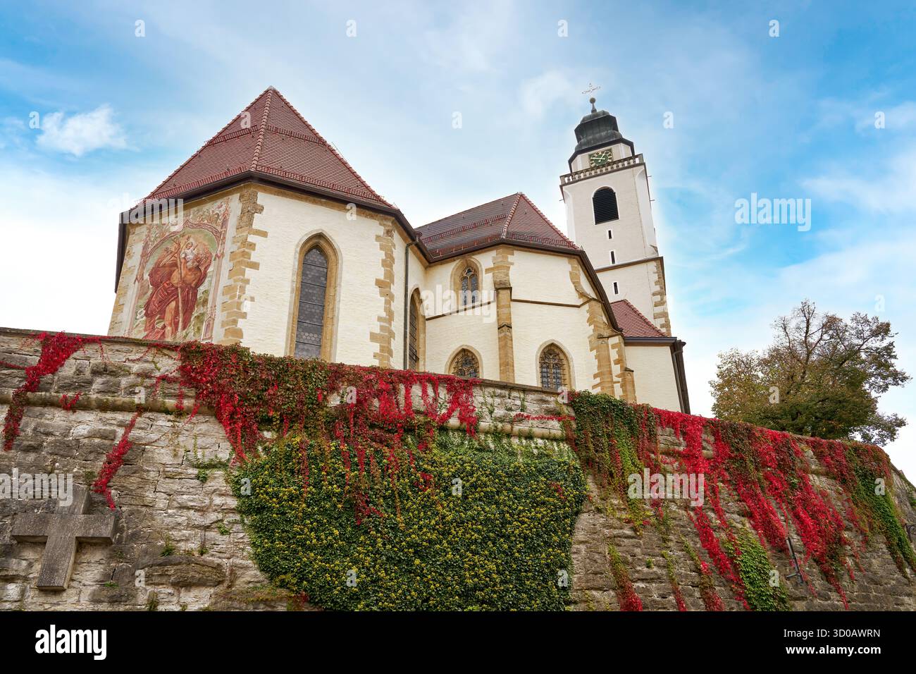 Stiftskirche Heilig Kreuz in Horb am Neckar im Herbst Stockfoto