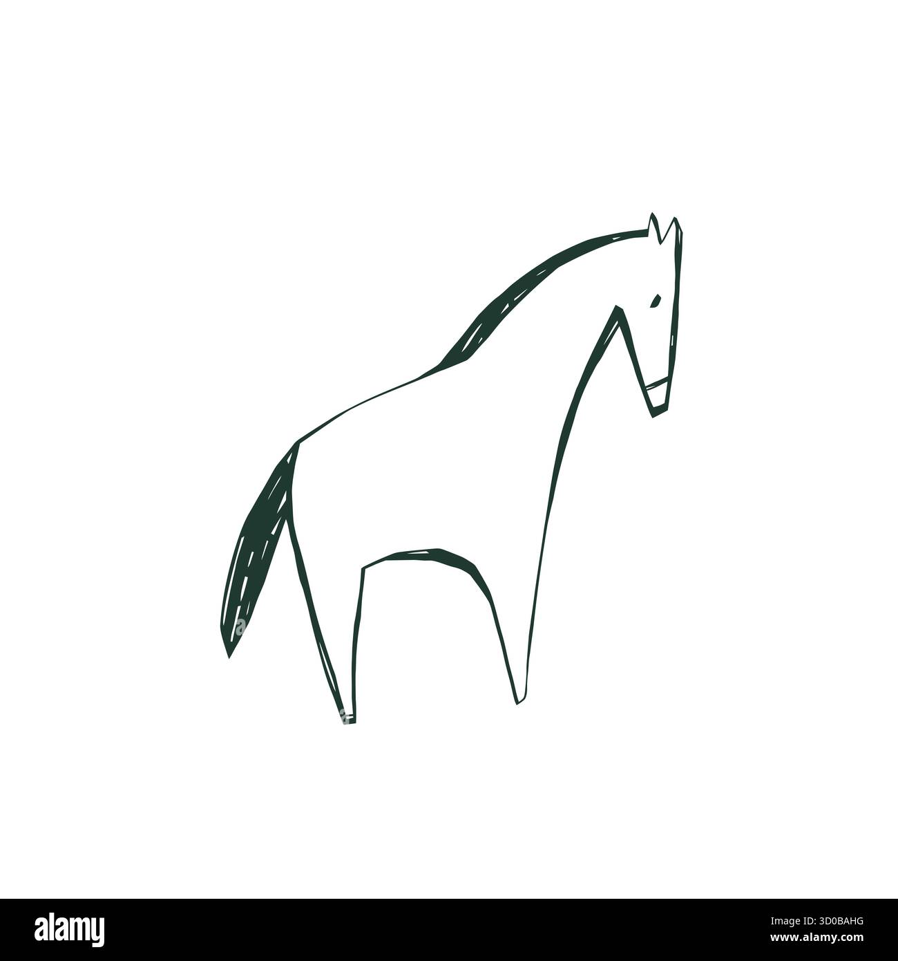 Minimalistische Pferdekunst mit klarem skandinavischem Stil und einfacher moderner Form Stock Vektor