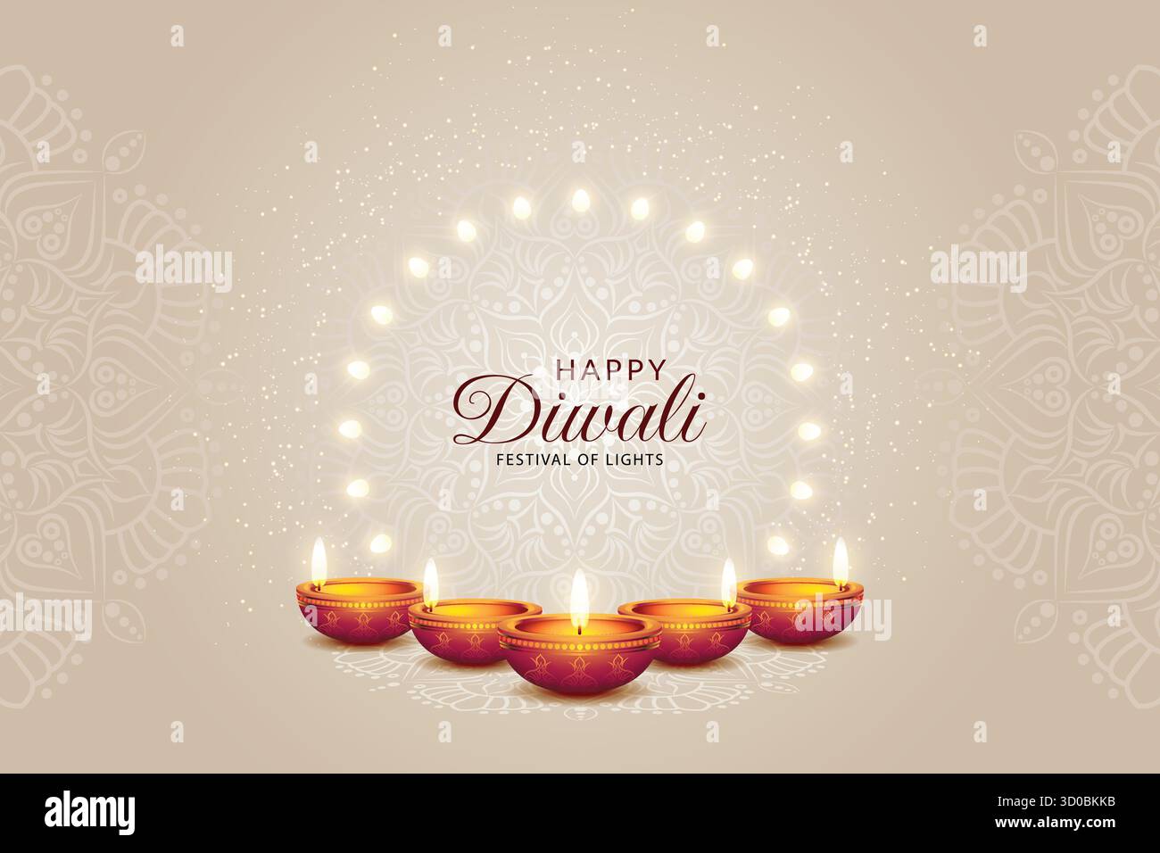 Happy Diwali - Festival der Lichter farbenfrohes Bannerdesign mit dekorativer Diya-Lampe. Vektorabbildung Stock Vektor Happy Diwali - Festival der Lichter farbenfrohes Bannerdesign mit dekorativer Diya-Lampe. Vektorabbildung Stock Vektor