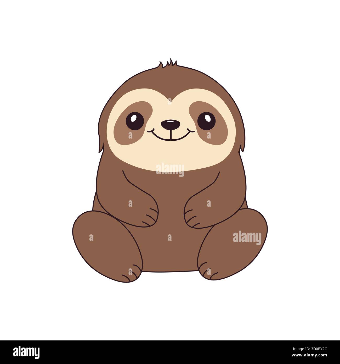 Niedliches Cartoon-Faultier. Stock Vektor