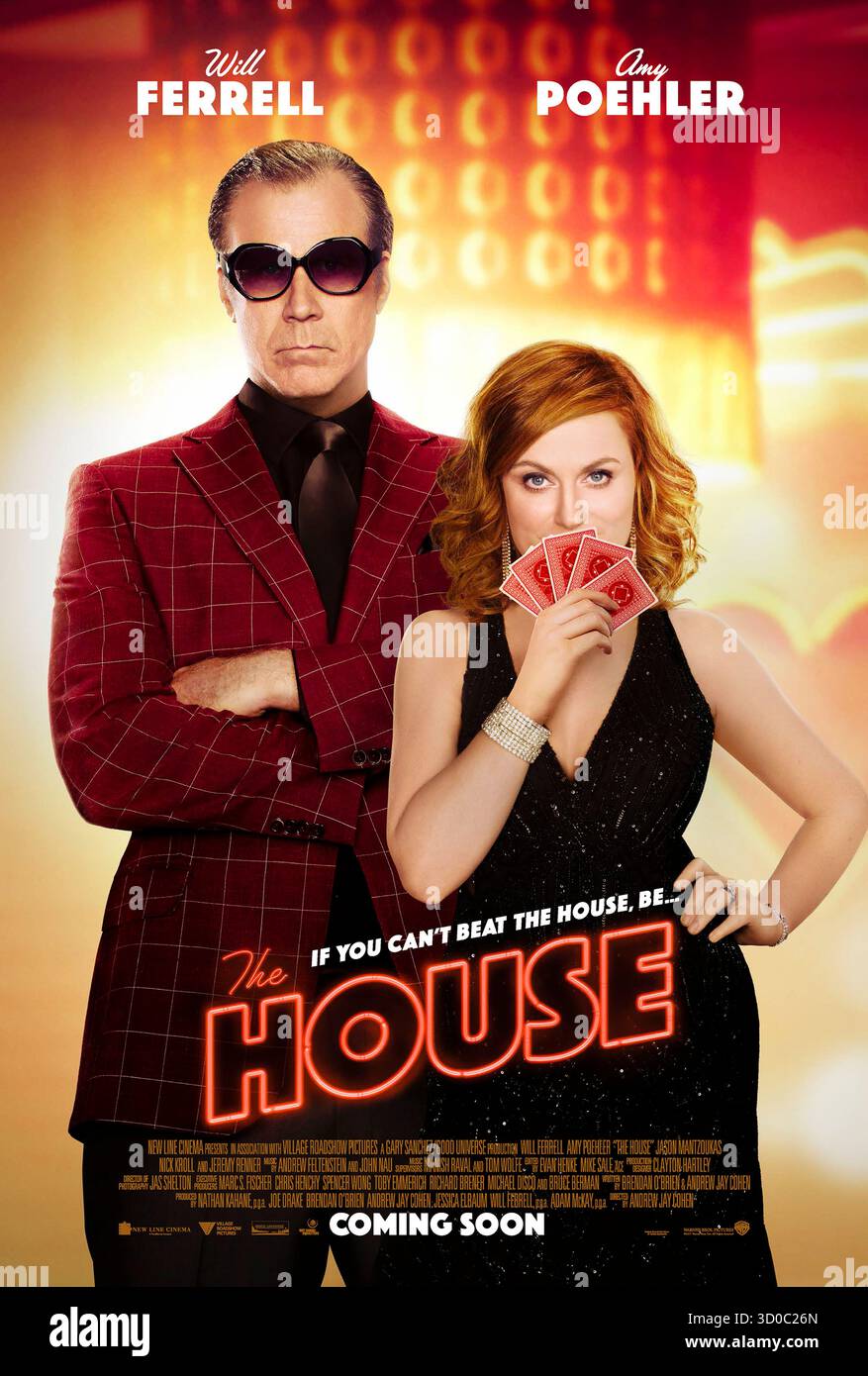 The House (2017) von Andrew Jay Cohen mit will Ferrell, Amy Poehler und Jason Mantzoukas. Wenn Eltern den College-Fonds ihrer Tochter verlieren, gründen sie ein unterirdisches Kasino in ihrem Haus, um das Geld zurückzuholen. US-Poster NUR FÜR REDAKTIONELLE ZWECKE. Quelle: BFA / Warner Bros Stockfoto