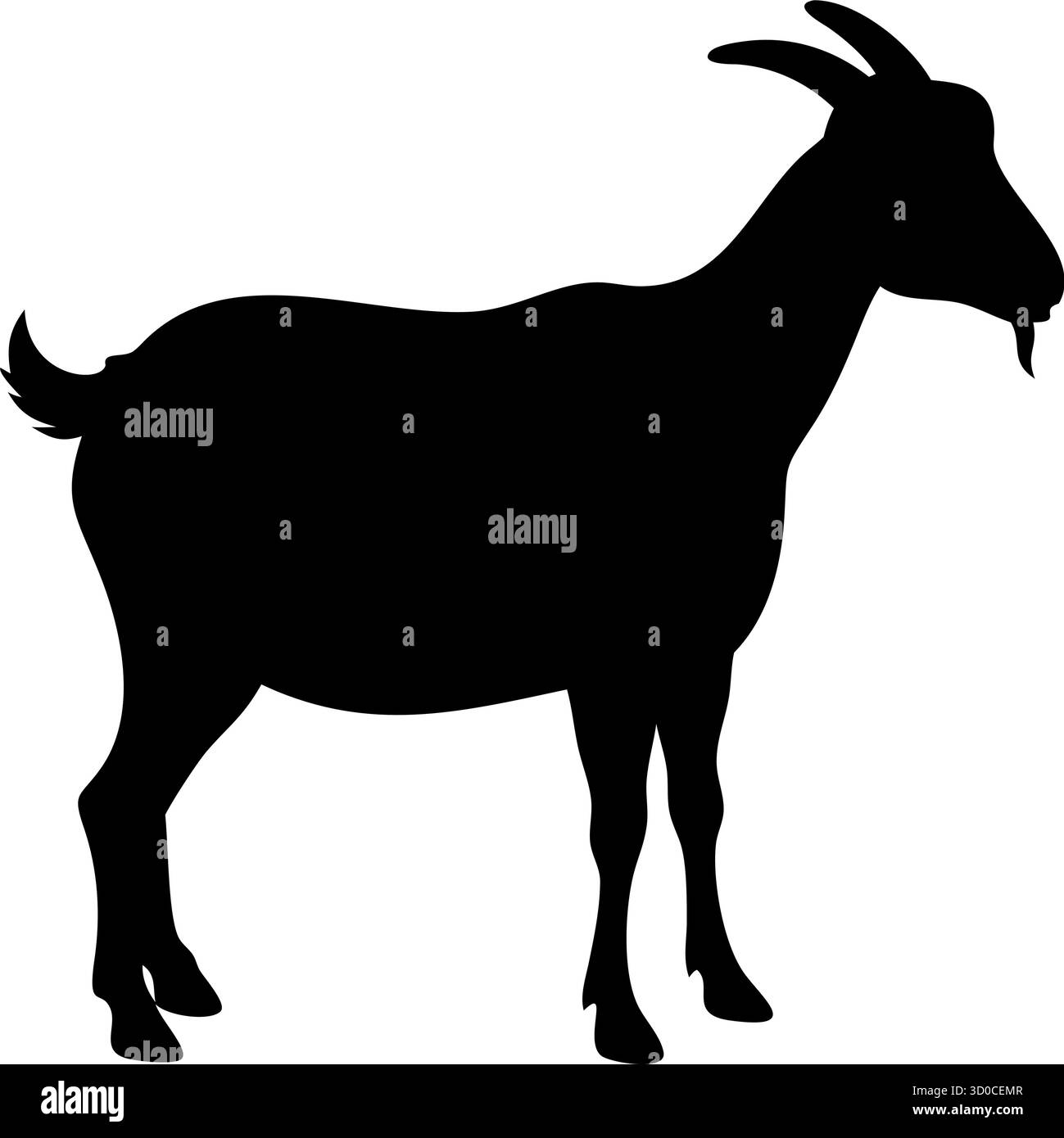 Ziegen-Silhouette-Vektor – Farm-Tier-Symbol für Landwirtschaft Branding, Kulturdesign und Viehzucht-Bildung Stock Vektor