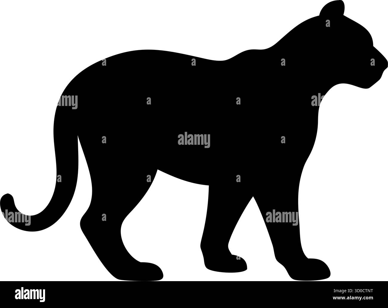 Tiger Silhouette Vektor – Wild Animal Icon für Dschungel Branding, Tattoo Art und Fierce Design Projekte Stock Vektor