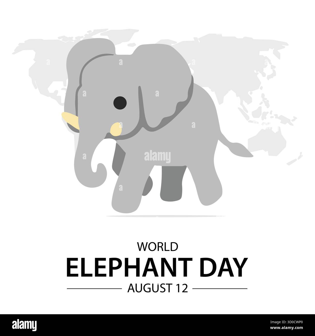 Der Welttag des Elefanten wird am 12. august gefeiert Stock Vektor