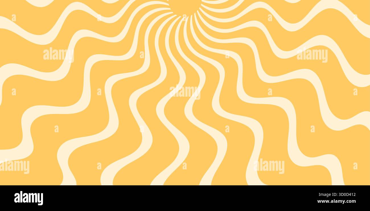 Grooviger Retro Sun Burst Wave Hintergrund Stock Vektor