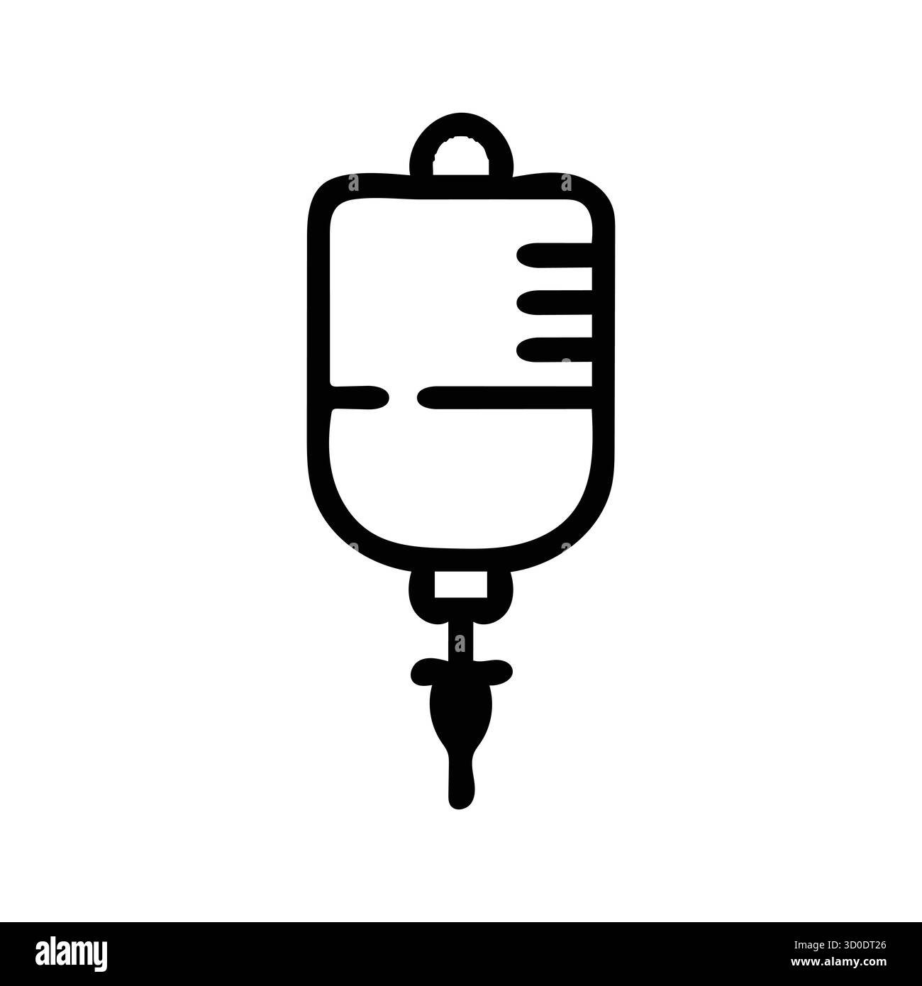 Simple Line Art Symbol eines Infusionsbeutels für Infusion und medizinische Behandlung. Stock Vektor