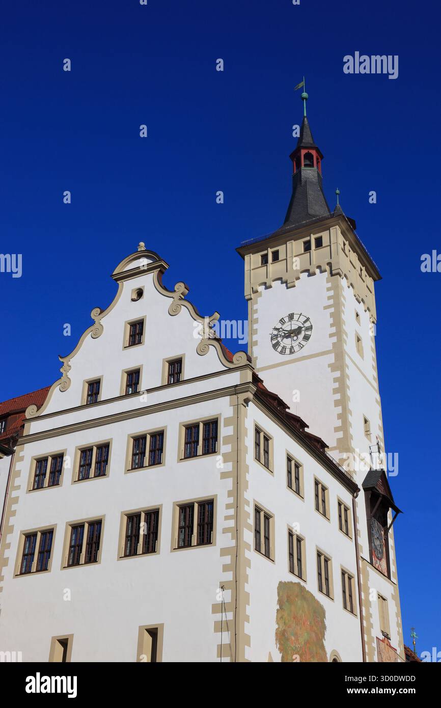 Grafeneckart, ältester Teil des Rathauses, Würzburg, Niederfranken, Bayern, Deutschland Stockfoto