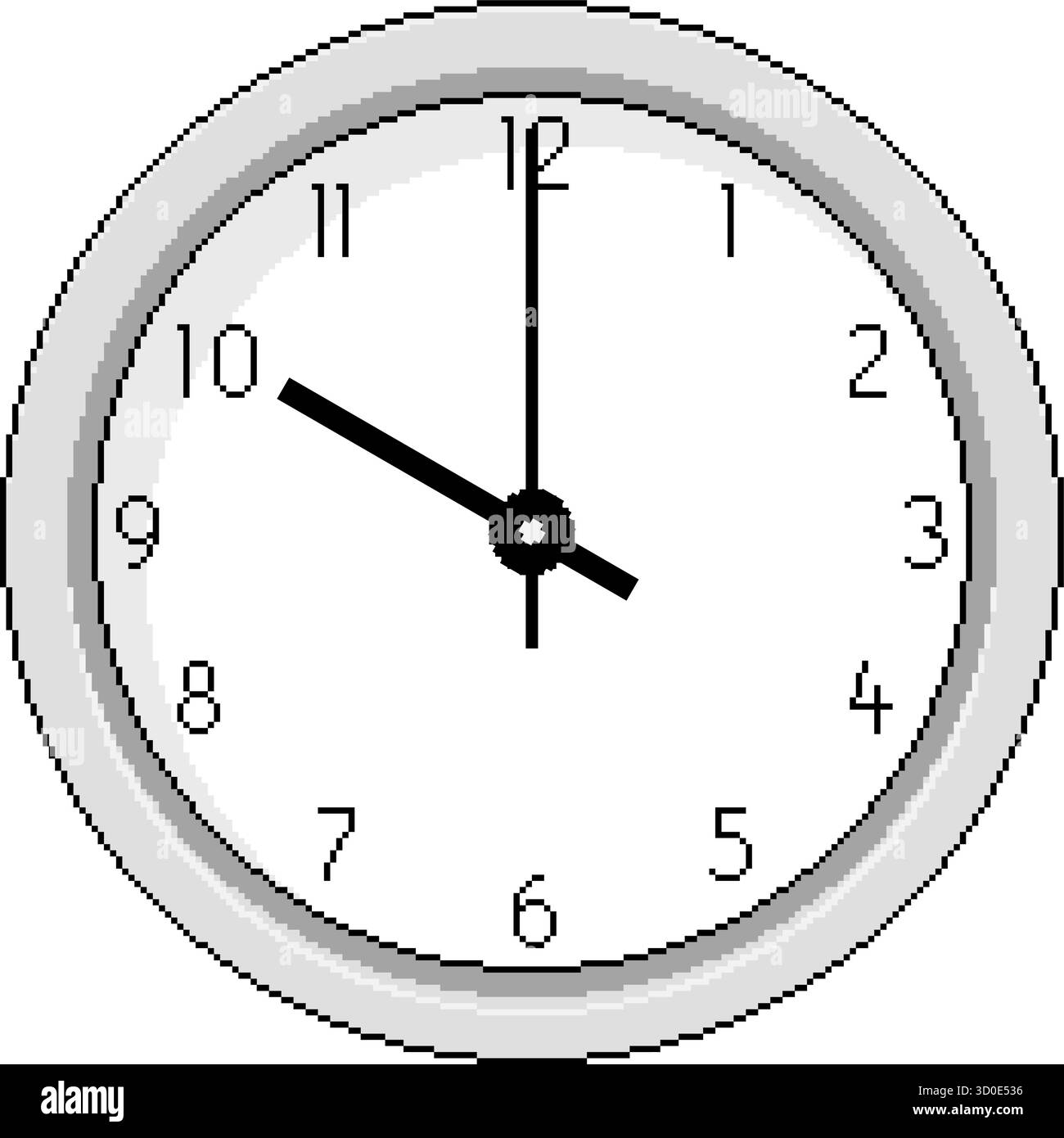 Pixel Art Clock at Ten O'Clock – Vektor-Illustration Stock Vektor