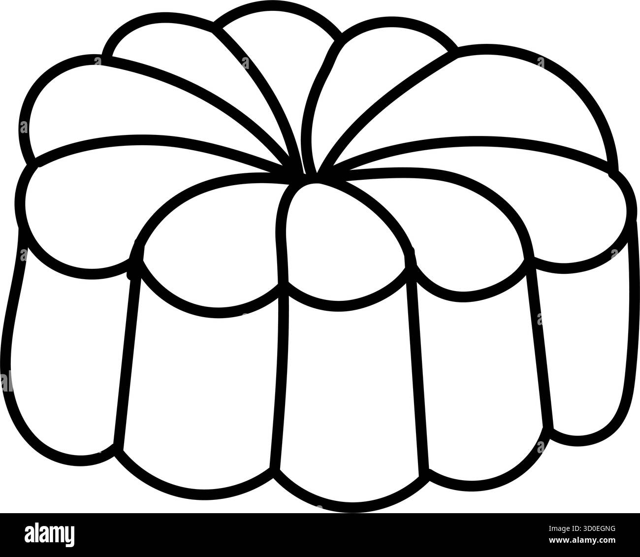 Eine wunderschön einfache Linienzeichnung für eine dekorative Dessertform, ideal für verschiedene kulinarische Designs Stock Vektor