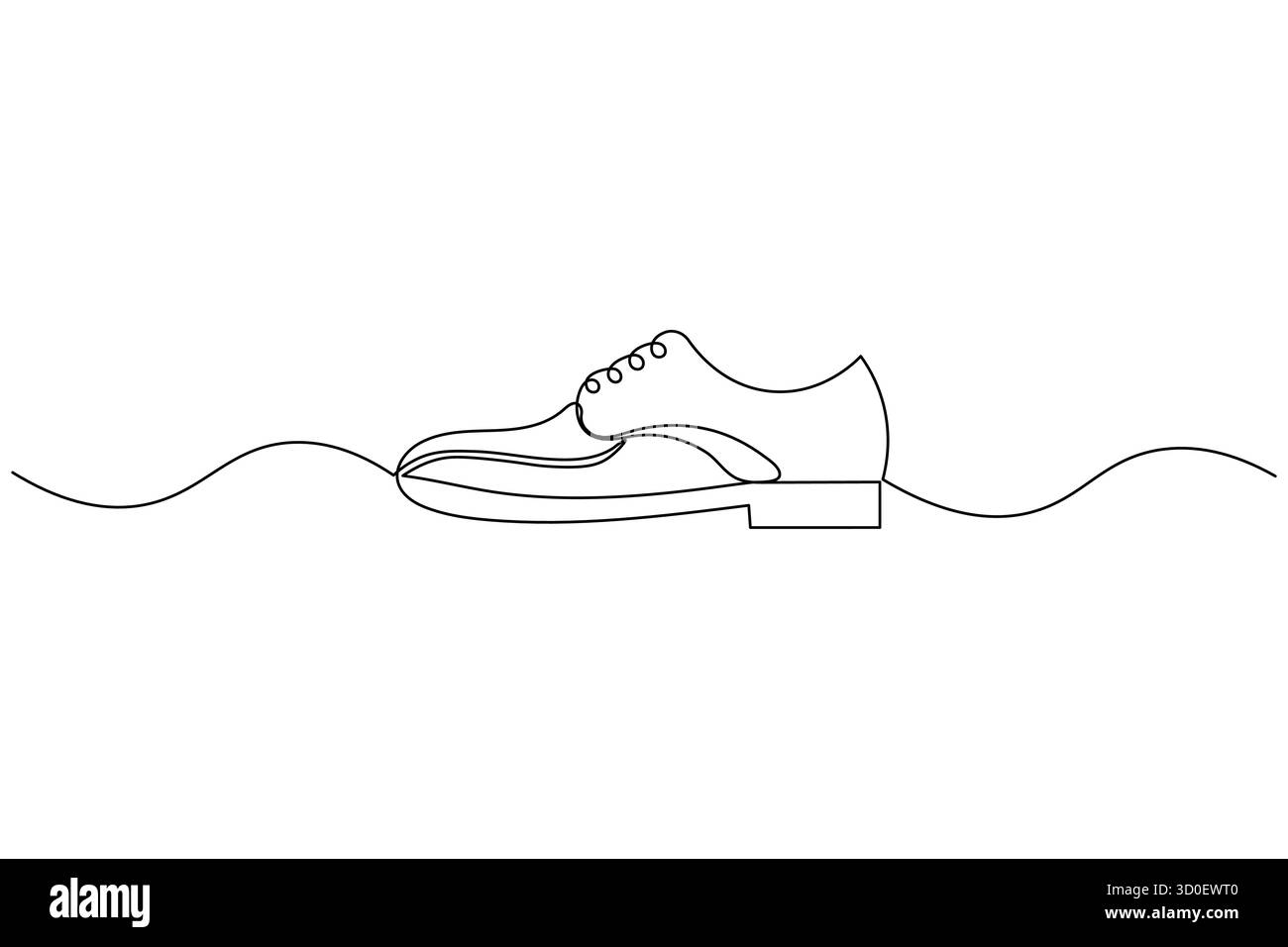 Schuhe Symbol durchgehende einzeilige Zeichnung minimalistischer Umrissvektor Illustration Stock Vektor