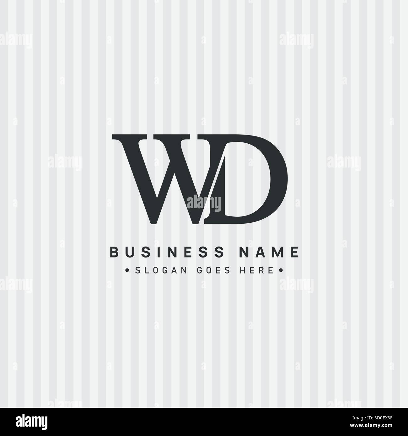 WD Minimal Vector Logo – Simple Business Logo für Monogramm W und D Stock Vektor