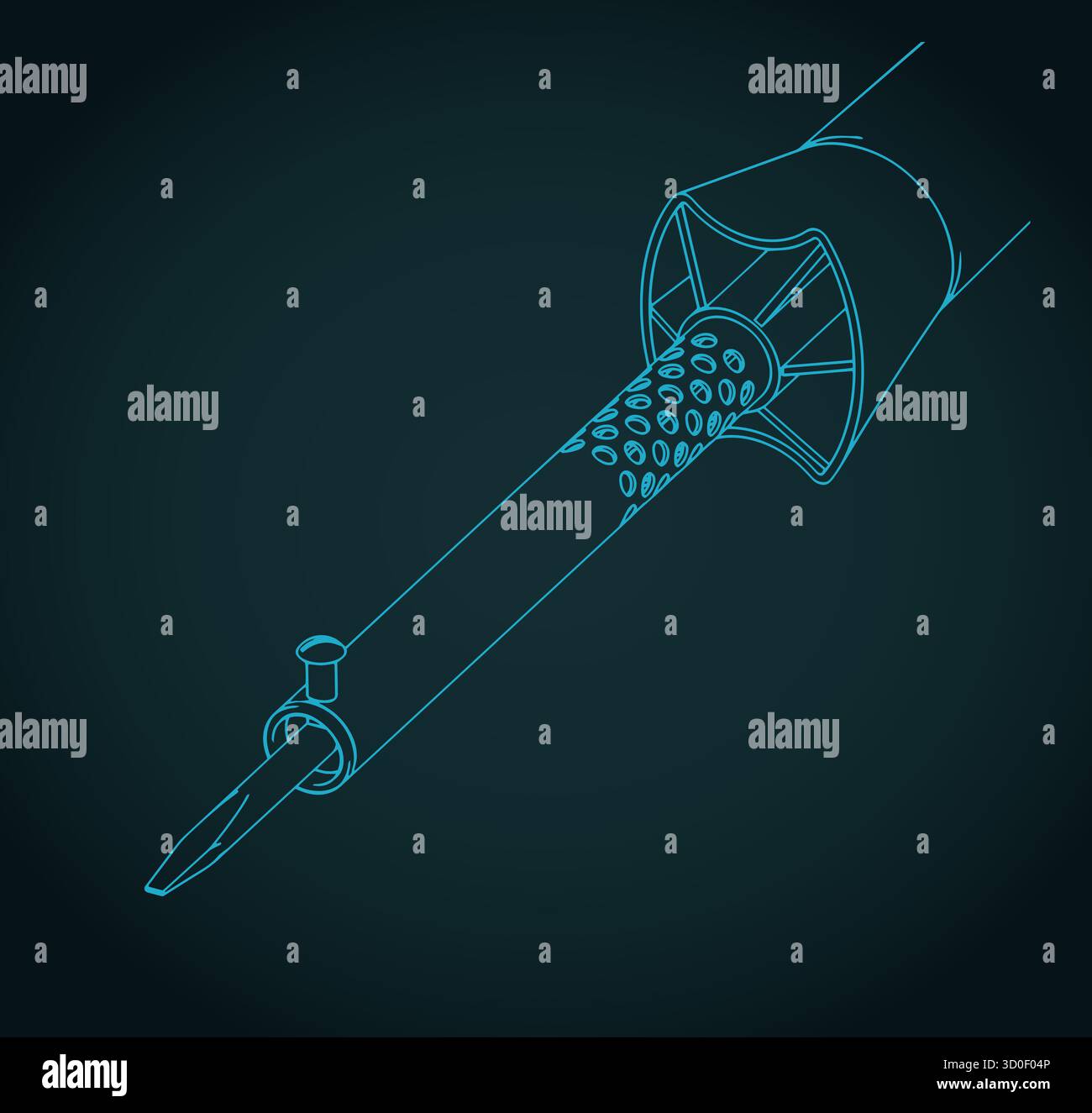 Elektrischer Lötkolben Close-up stilisierte Vektor-Illustration Stock Vektor