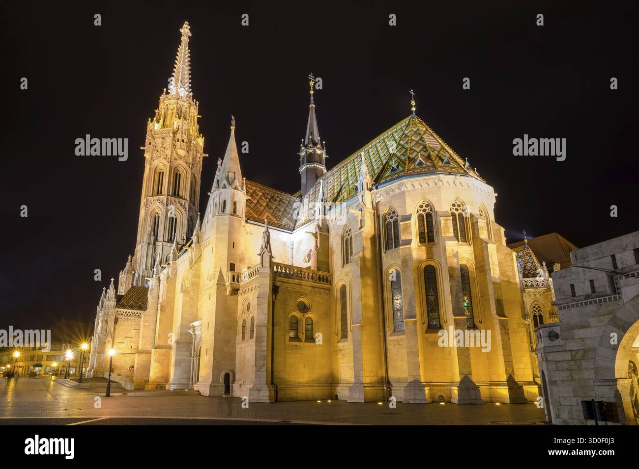 BUDAPEST, UNGARN - 23. FEBRUAR 2016: Europa, Ungarn, Budapest, Matthiaskirche. City View, Budapest, Ungarn Stockfoto