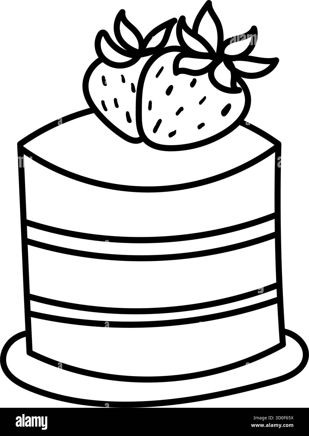 Diese Abbildung zeigt einen mehrschichtigen Erdbeerkuchen, ideal für alle dessertrelierten Projekte, die Sie haben Stock Vektor