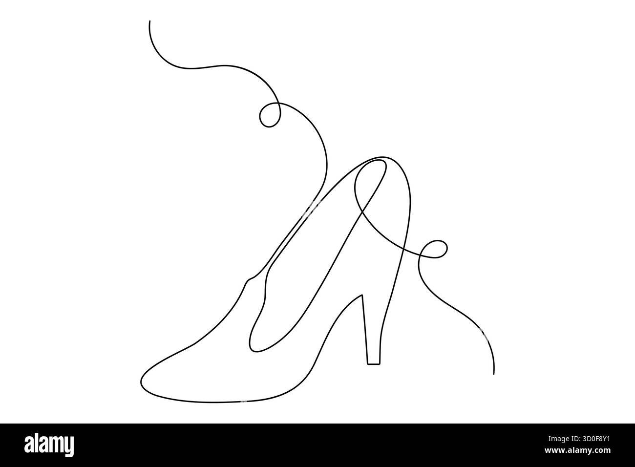 Schuhe Symbol durchgehende einzeilige Zeichnung minimalistischer Umrissvektor Illustration Stock Vektor