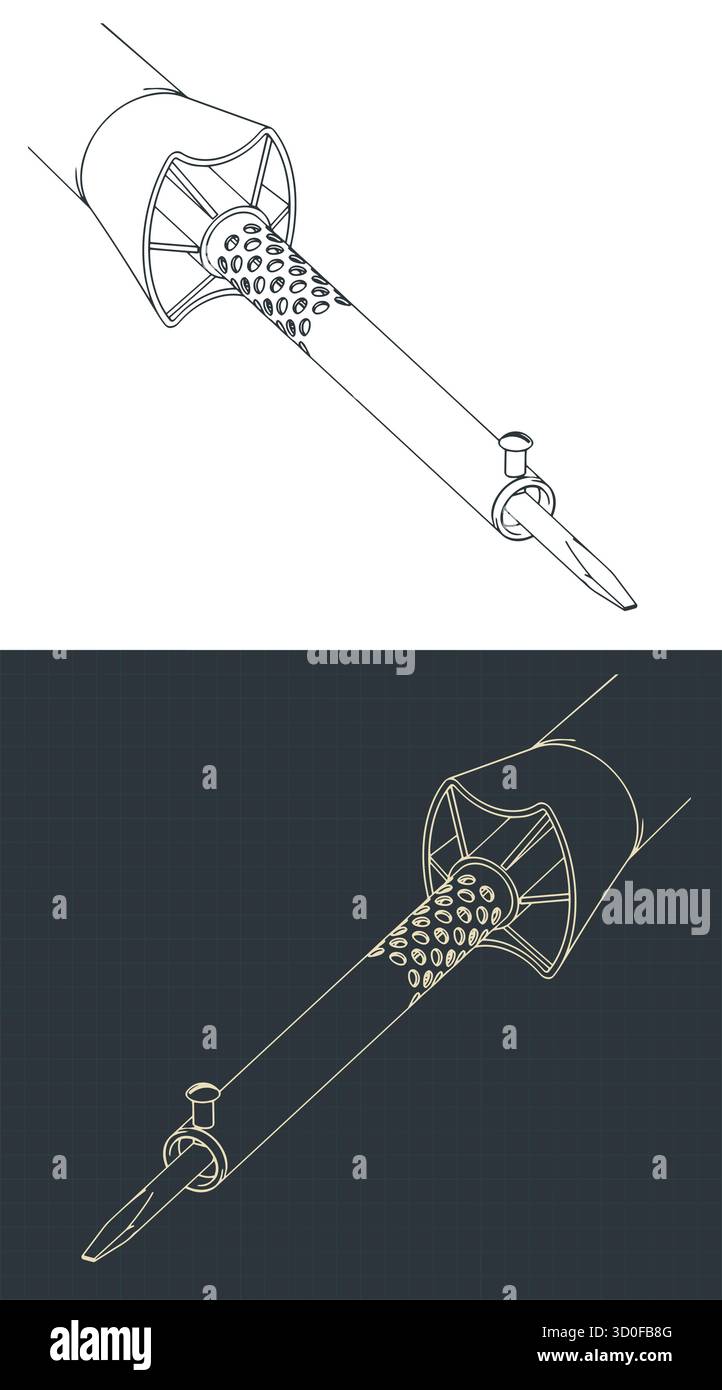 Elektrische Lötkolben Nahaufnahmen Zeichnungen stilisierte Vektorabbildungen Stock Vektor