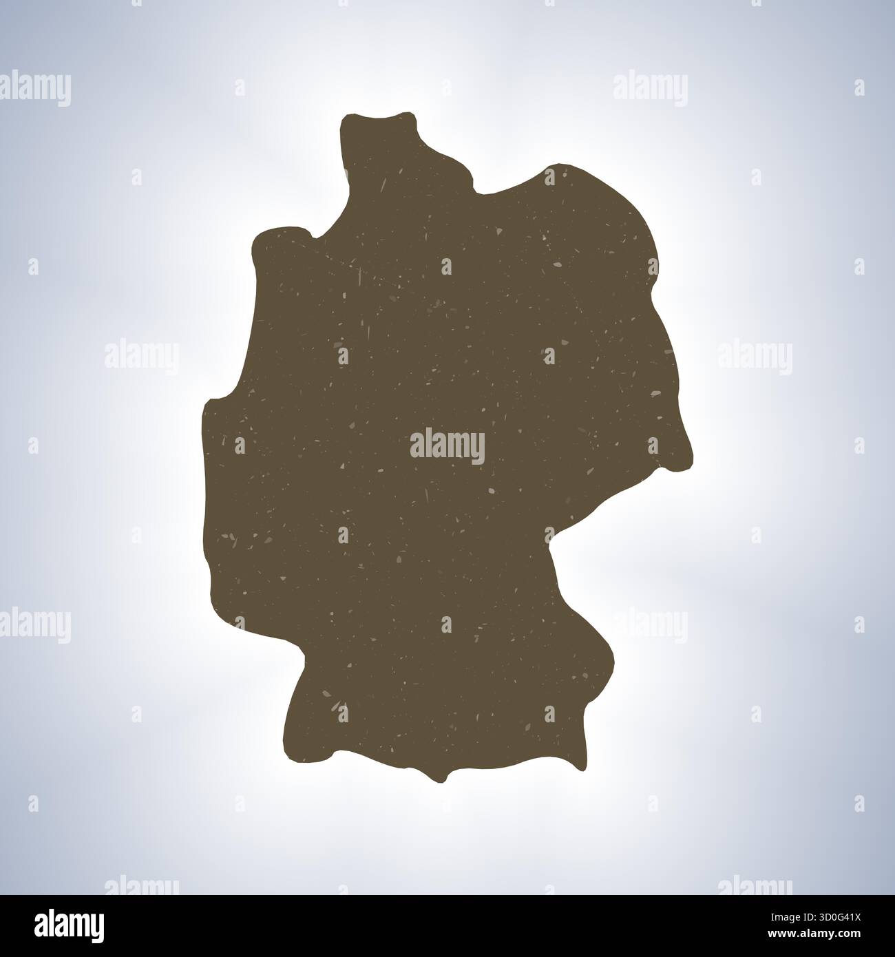 Deutsche Form auf verlaufendem Hintergrund. Landkarte mit Kratzstruktur. Deutsches Poster. Stilvolle Vektorillustration. Stock Vektor