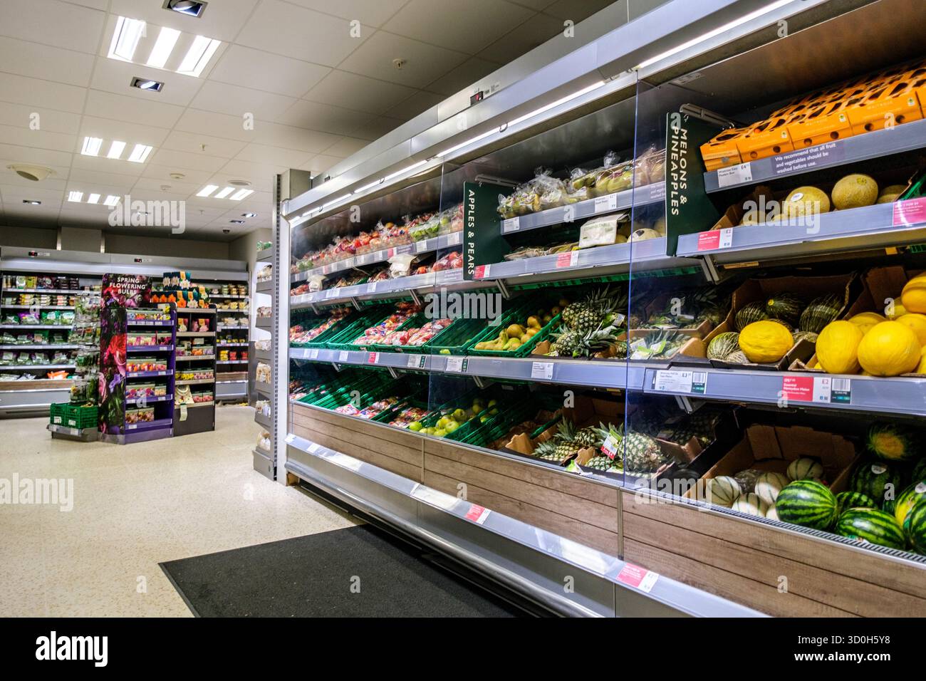 London UK, 23. Oktober 2025, Auswahl an Zitrusfrüchten und tropischen frischen Früchten in Waitrose With No People Stockfoto