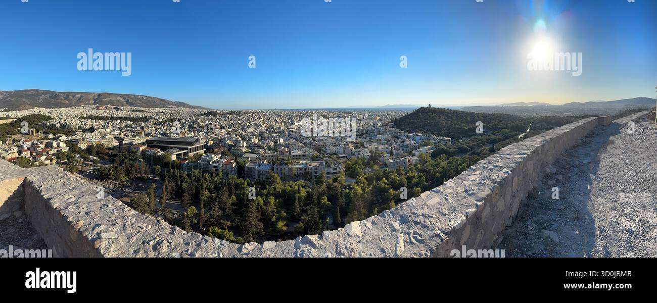 Blick auf Athen von der Akropolis von Athen - Athen, Griechenland Stockfoto