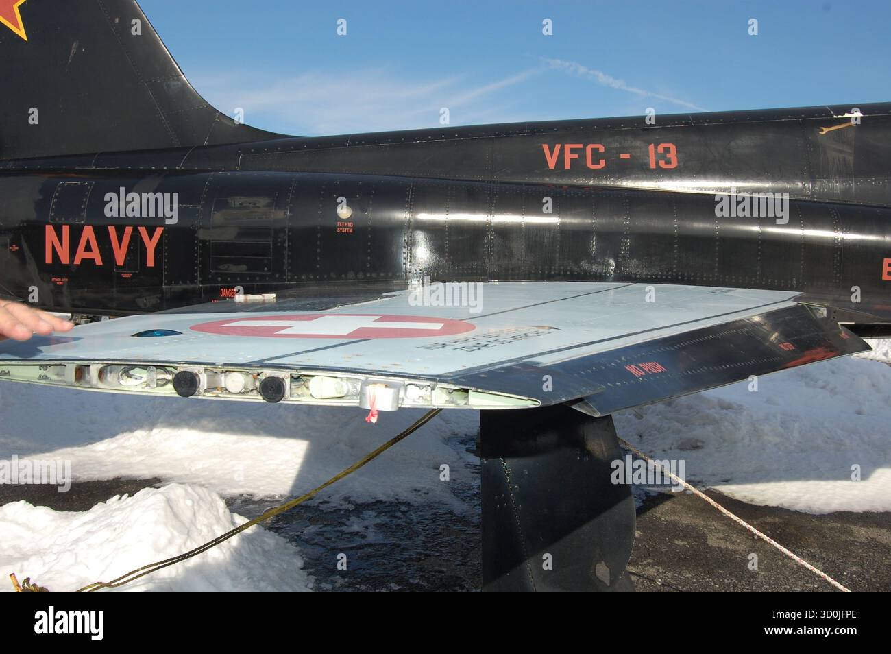 F-5E Tiger II Überschallflugzeug; in den Markierungen der VFC-13 ein gegnerisches Trainingsgeschwader der US Navy. Auf der ESAM zu sehen Stockfoto