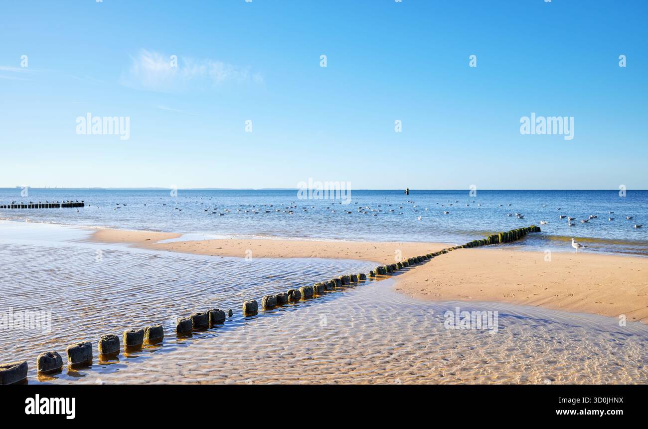 Foto von einem Strand an der Ostsee in Miedzyzdroje, Polen. Stockfoto