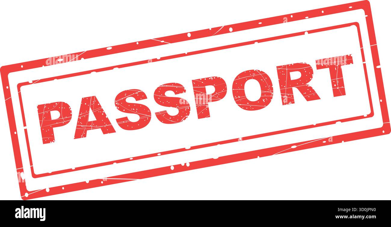 Vektorillustration roter Gummistempel Passtext Stock Vektor