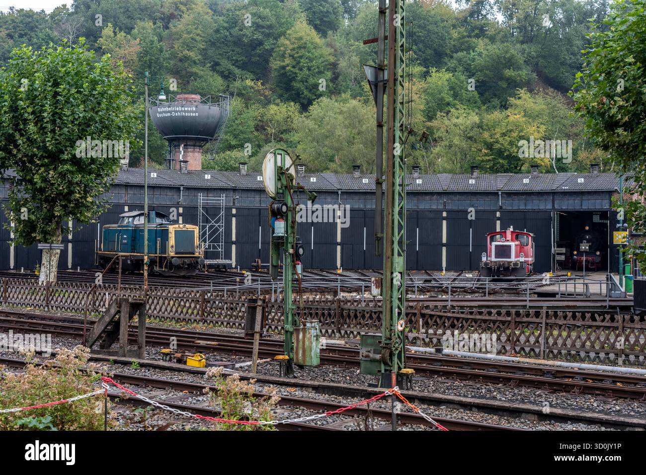 Eisenbahnmuseum Bochum-Dahlhausen, Rundhaus, Nordrhein-Westfalen, Deutschland Stockfoto