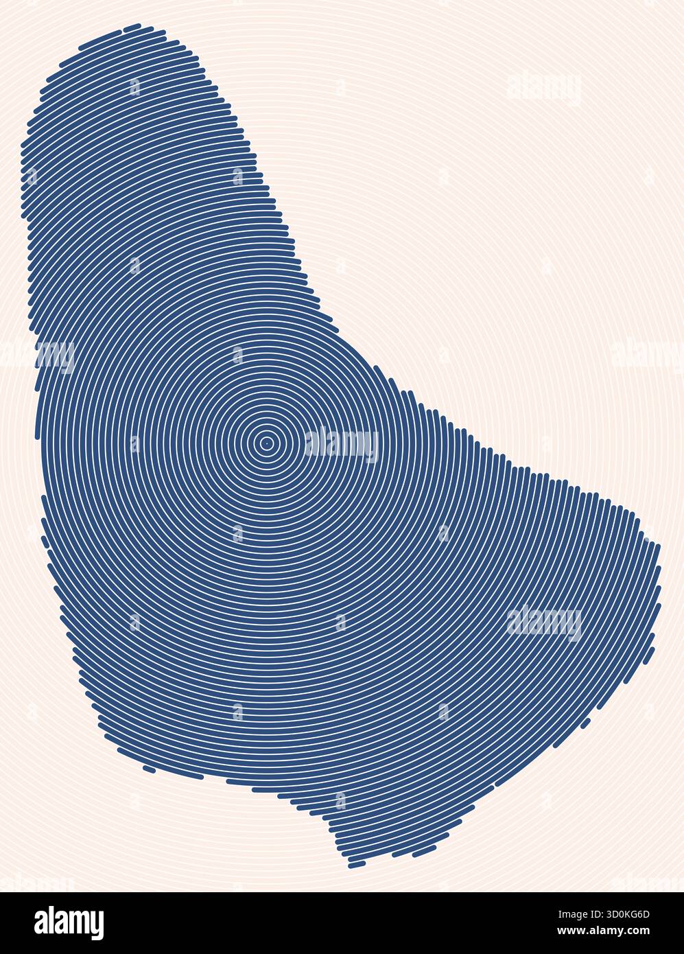 Barbados-Formringe. Länderkarte aus gestapelten Kreisen. Barbados Grenzform Design. Fantastische Vektor-Illustration. Stock Vektor