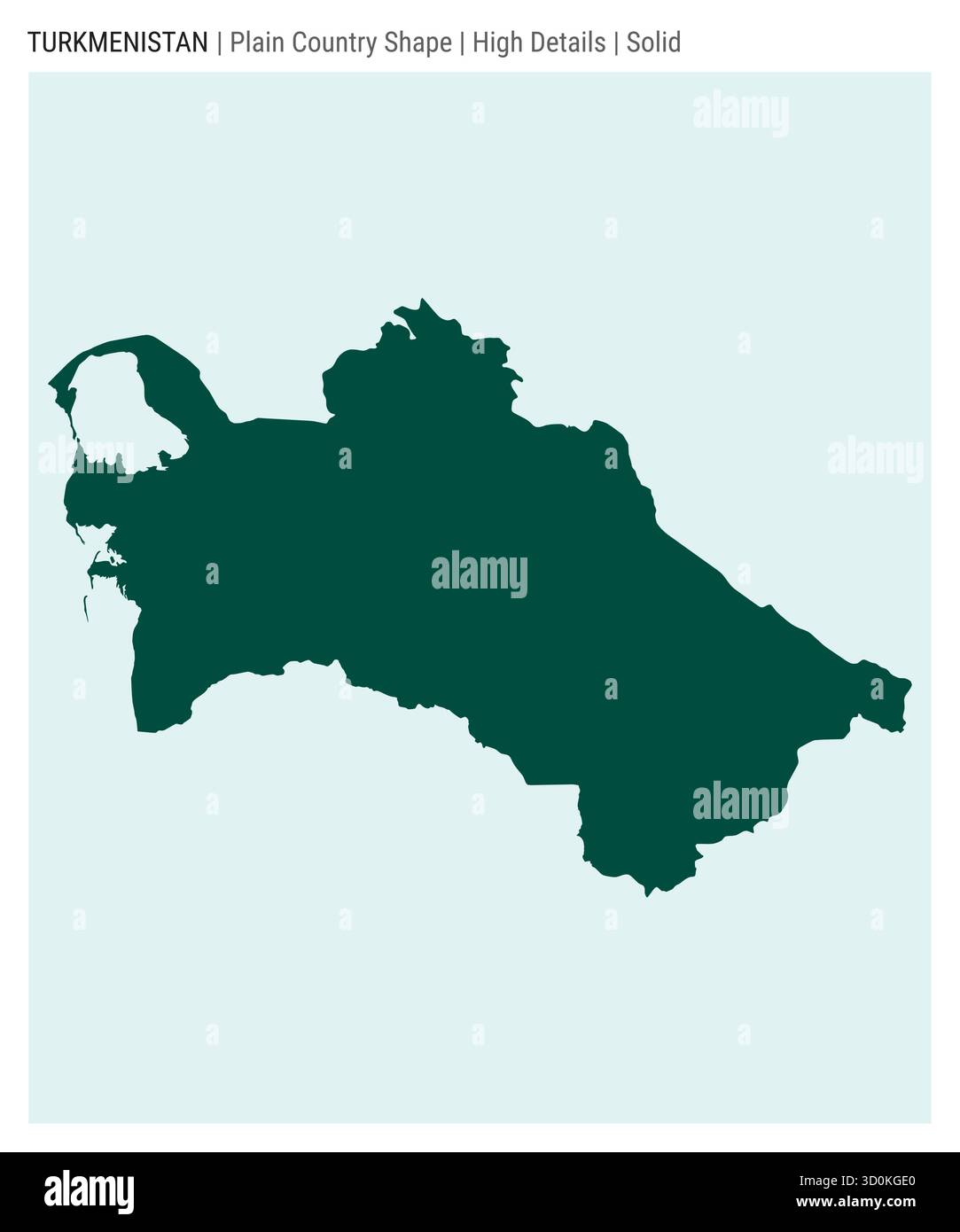 Turkmenistan einfache Landkarte. Hohe Details. Solide Ausführung. Die Form Turkmenistans. Vektorabbildung. Stock Vektor