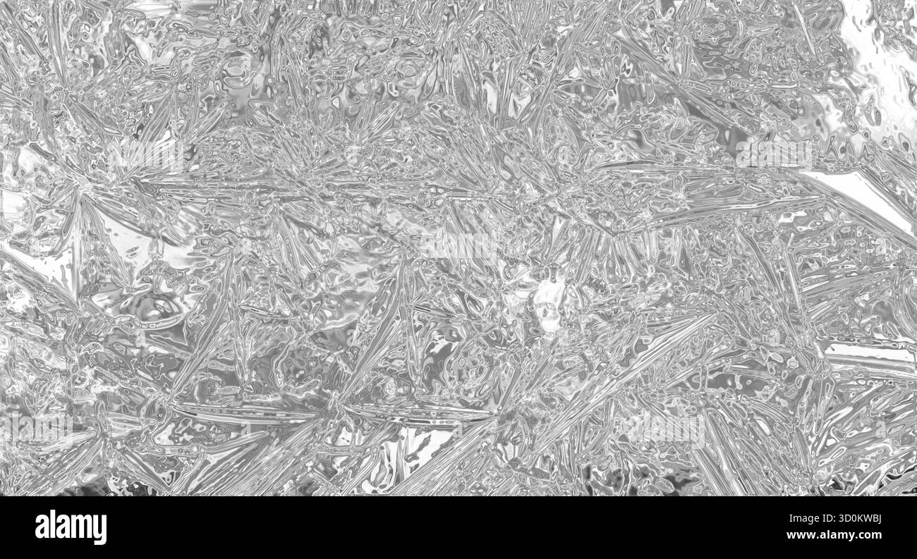 Hintergrund mit silbernem Farbverlauf. Folienpapier, gerippte Struktur mit Glitzereffekt. Chrom-Metall-graues Muster. Gradationsrauschen bg. Zusammenfassung für Web, Karte, Stockfoto