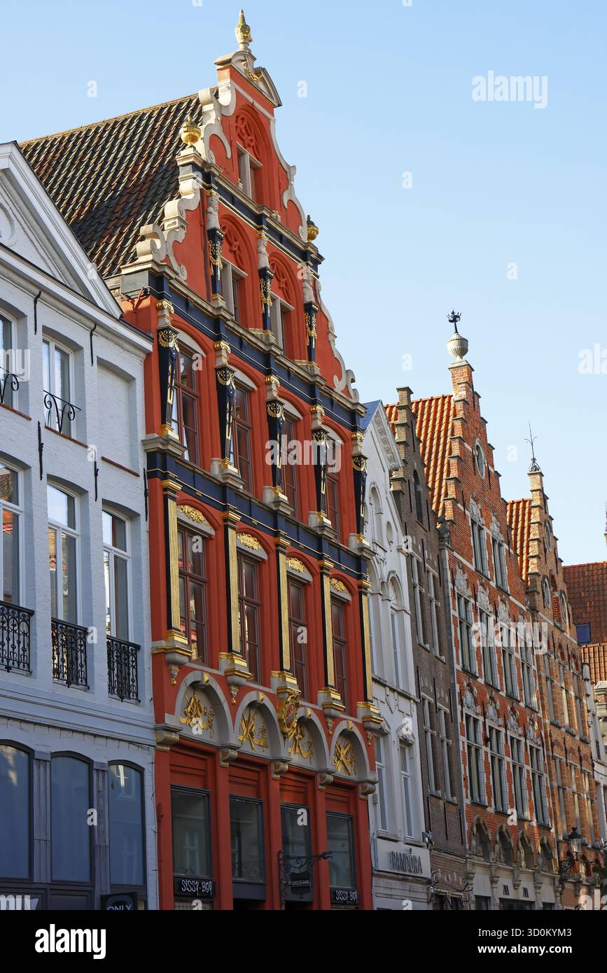 Historische Treppen in der Altstadt von Brügge, UNESCO-Weltkulturerbe, Flandern, Belgien Stockfoto