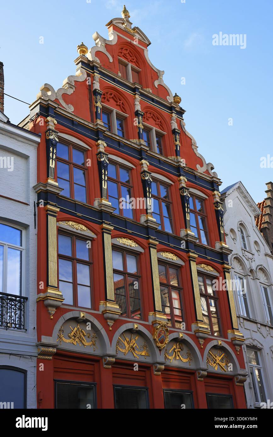 Historische Treppe in der Altstadt von Brügge, UNESCO-Weltkulturerbe, Flandern, Belgien Stockfoto