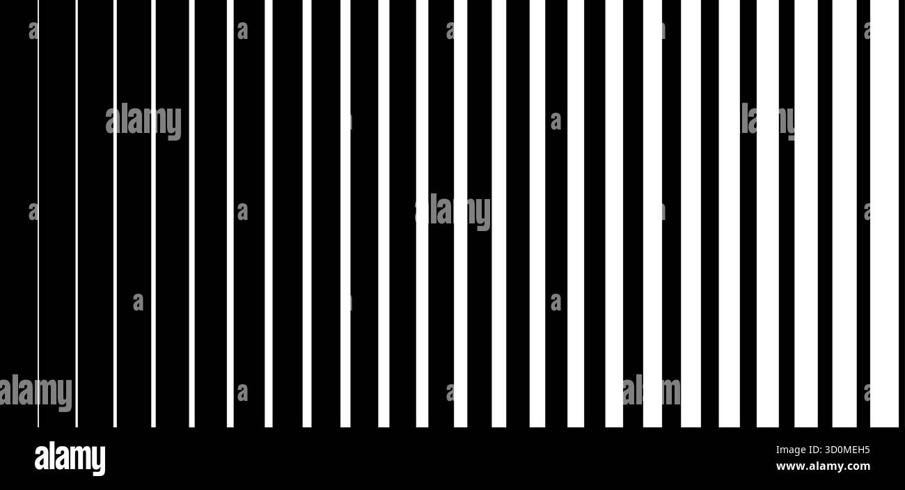 Gitter Für Gradientenübergänge. Gestreifte Rasterfarbstruktur. Verblichendes vertikales Linienmuster. Schwarzer, paralleler, dünner bis dicker Hintergrund für den Entwurf Stock Vektor