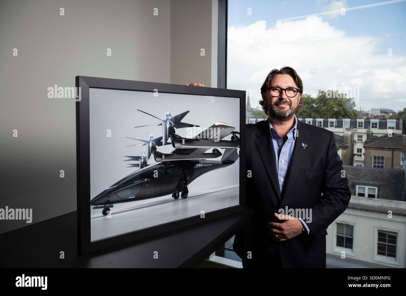 Stuart Simpson, CEO von Vertical Aerospace. Vertikale Luft- und Raumfahrt wird ein fliegendes Taxi starten, London, England, Großbritannien Stockfoto