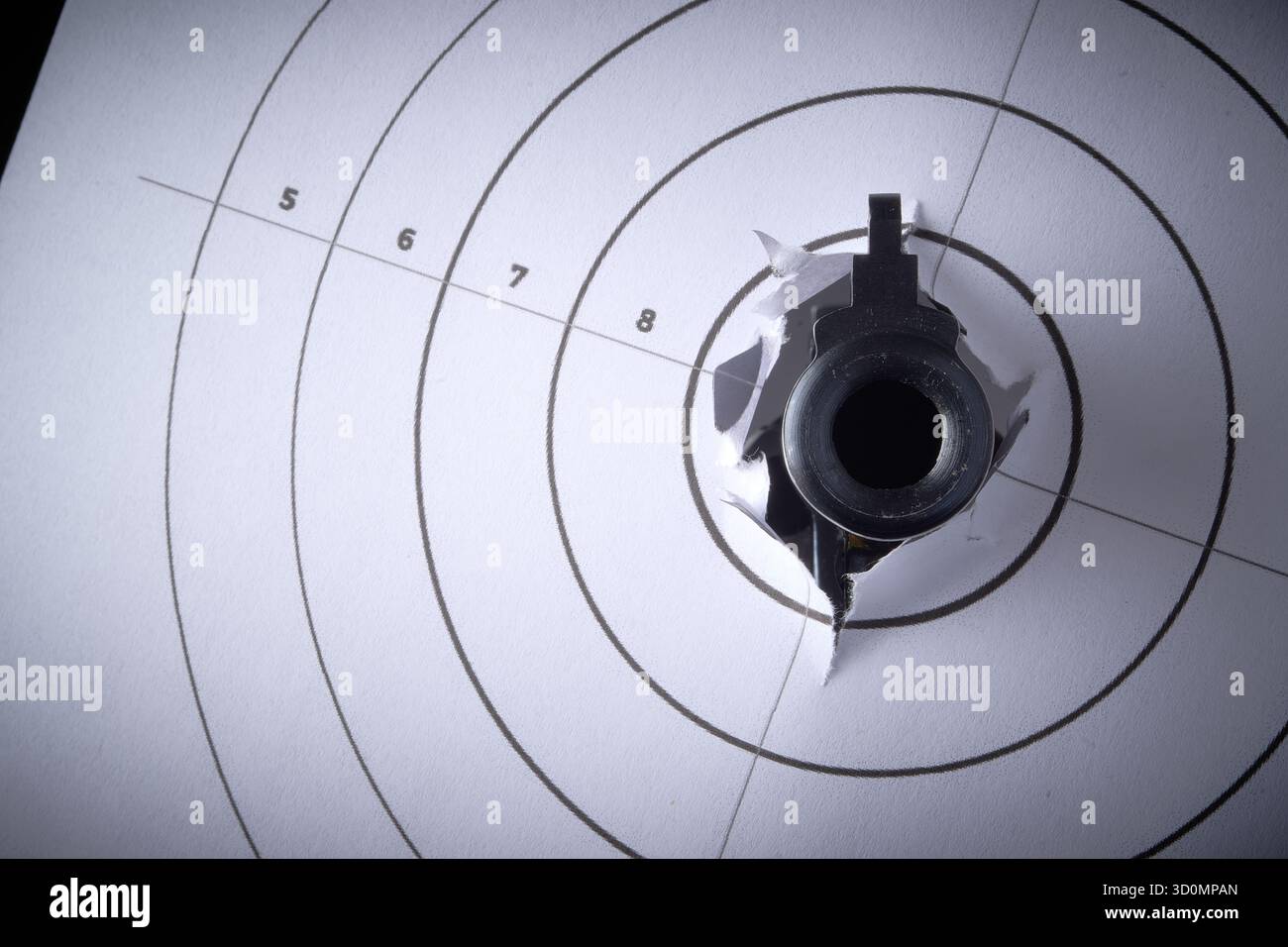 Pistole und Ziel, .41 Smith & Wesson Magnum, Waffenkontrolle Stockfoto