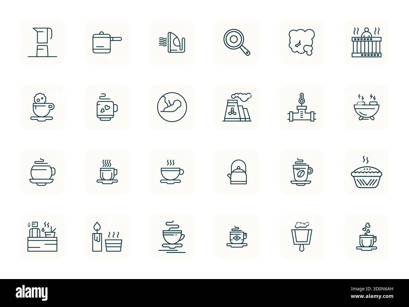 Kunstvoll gestaltete 24 PIXEL Regular Bold Outline perfekte Vektorsymbole für Steam im High Resolution Format für konsistente visuelle Qualität. Stock Vektor