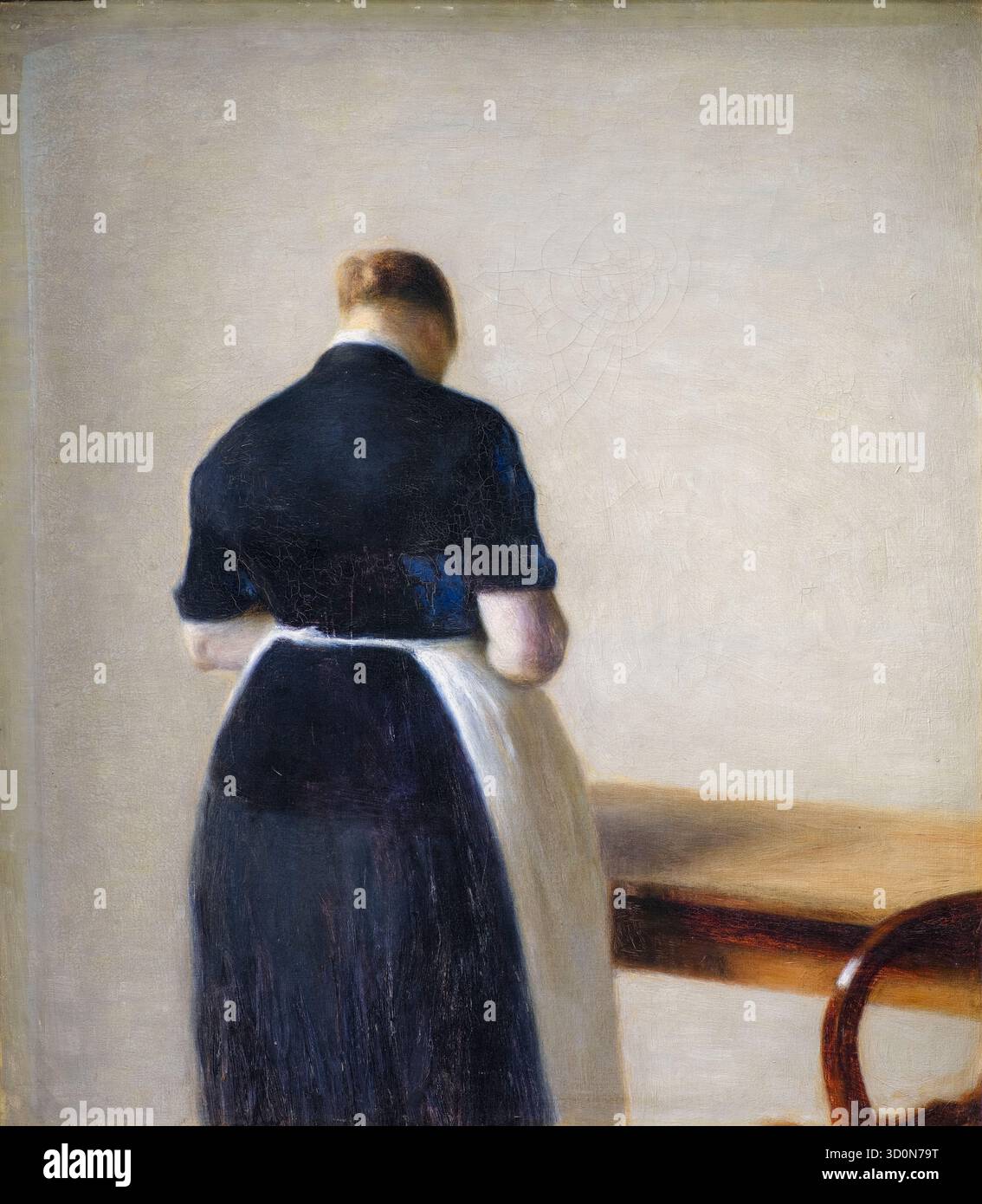 Vilhelm Hammershoi, Frau von hinten gesehen, Ölgemälde auf Leinwand, 1888 Stockfoto