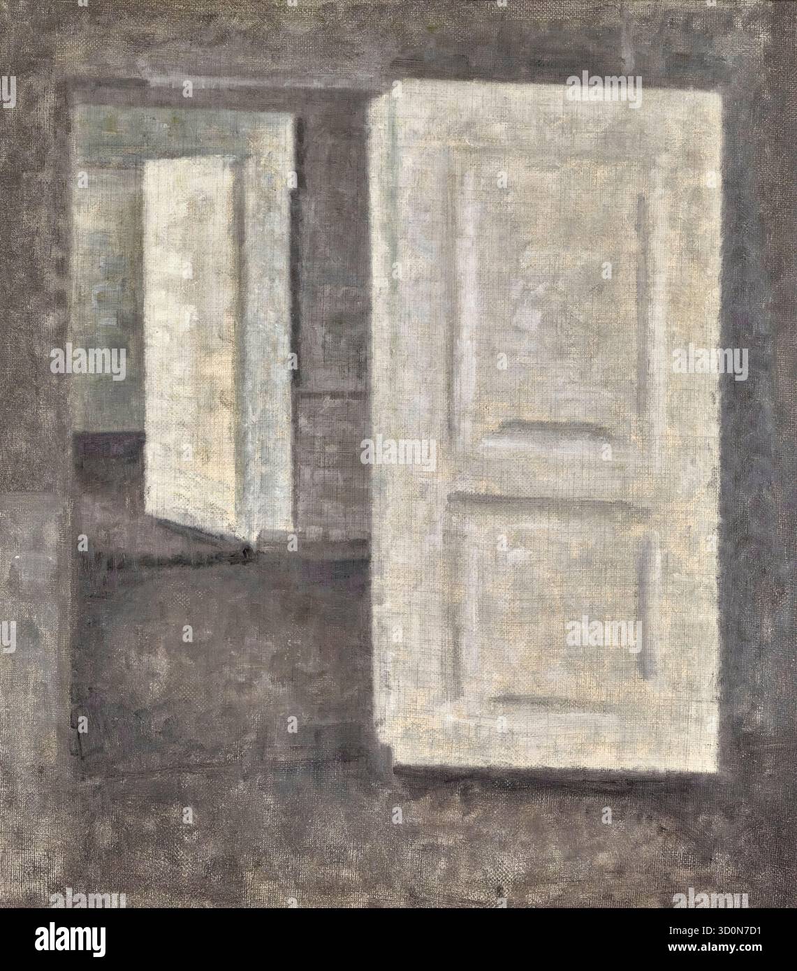 Vilhelm Hammershoi, Weiße Türen, Strandgade 25, Ölgemälde auf Leinwand, 1913 Stockfoto