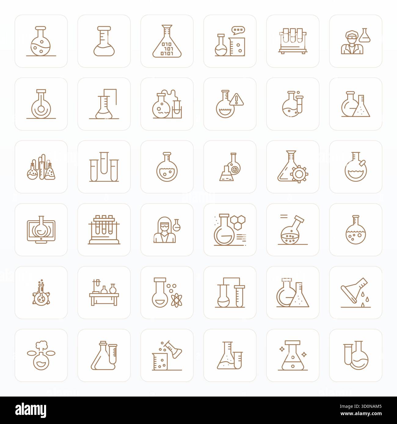 Zeitgenössische Sammlung von 36 Vektorsymbolen, die Becher in Bold Line-Ästhetik darstellen, mit Retina Ready Pixel-ausgerichteter Auflösung für moderne Anwendungen Stock Vektor