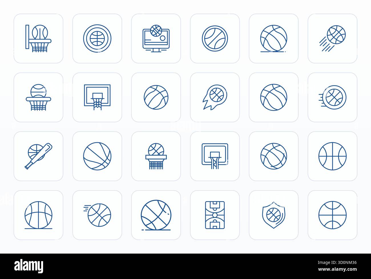 Sorgfältig gefertigte 24 Bold Line Vector Icons für Hoop, geliefert in Retina Ready PIXEL perfekter Qualität für kompromisslose Designstandards. Stock Vektor