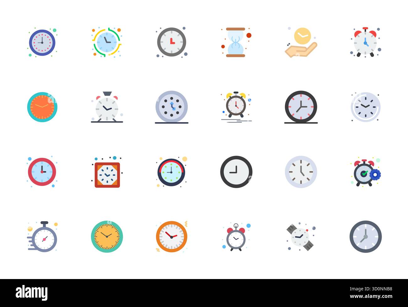 Exklusive Kollektion von 24 flachen Vektorsymbolen für Schnelligkeit, entwickelt mit 256 x 256 Gitterauflösung für erstklassige Markenerlebnisse. Stock Vektor