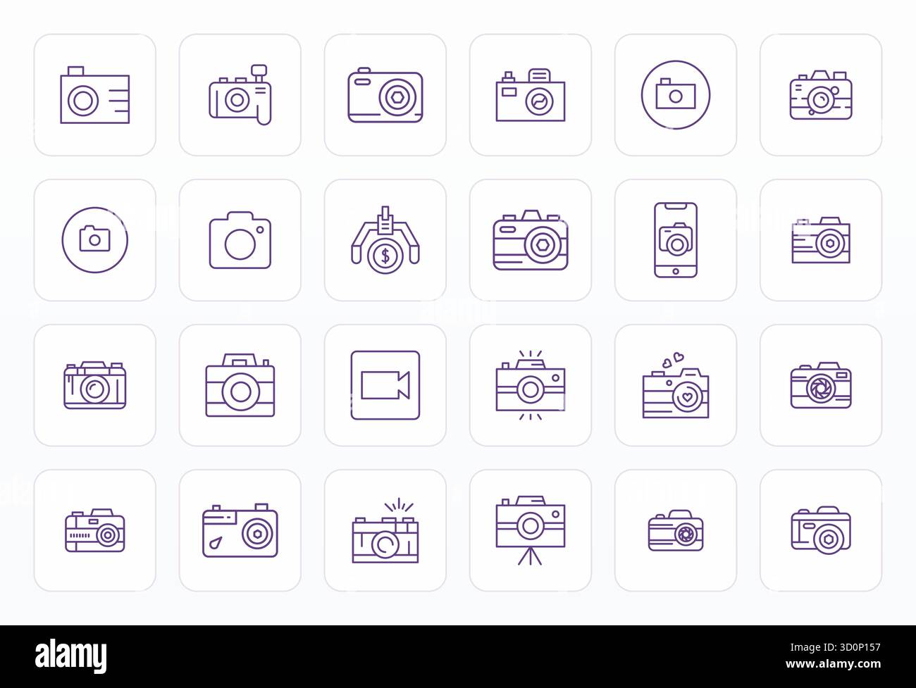 Professionell gestaltete 24 Vektorsymbole in Bold Line, die das Wesen von Capture mit 64x64 PIXELN perfekt für UI-Design festhalten. Stock Vektor