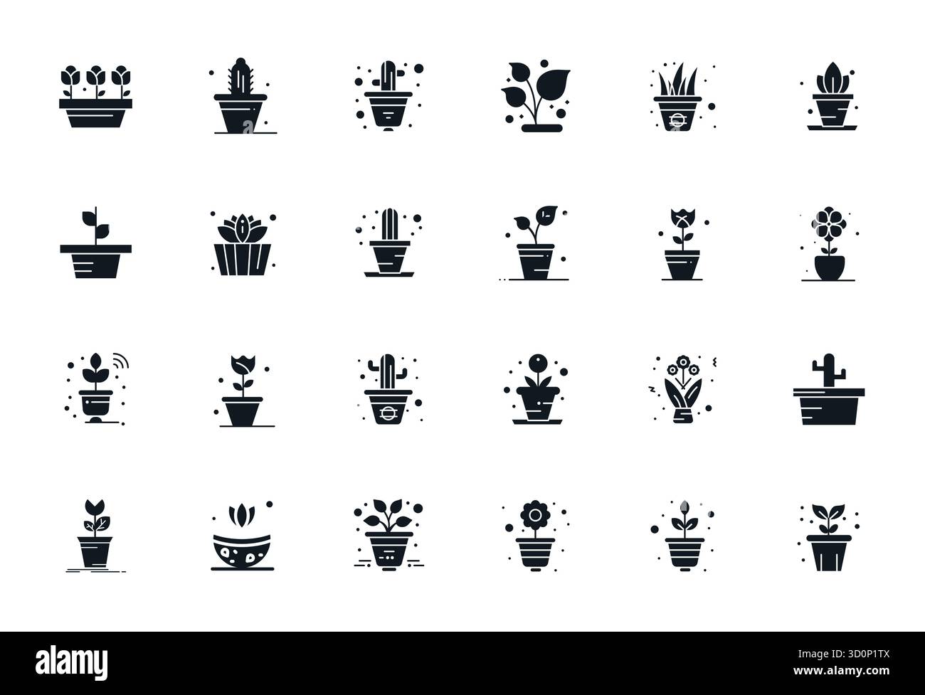 Kuratiertes Paket mit 24 hochauflösenden Vektorsymbolen in gefülltem Design, zentriert auf Anlagenkonzepten in Innenräumen mit detaillierter verbesserter Klarheit. Stock Vektor