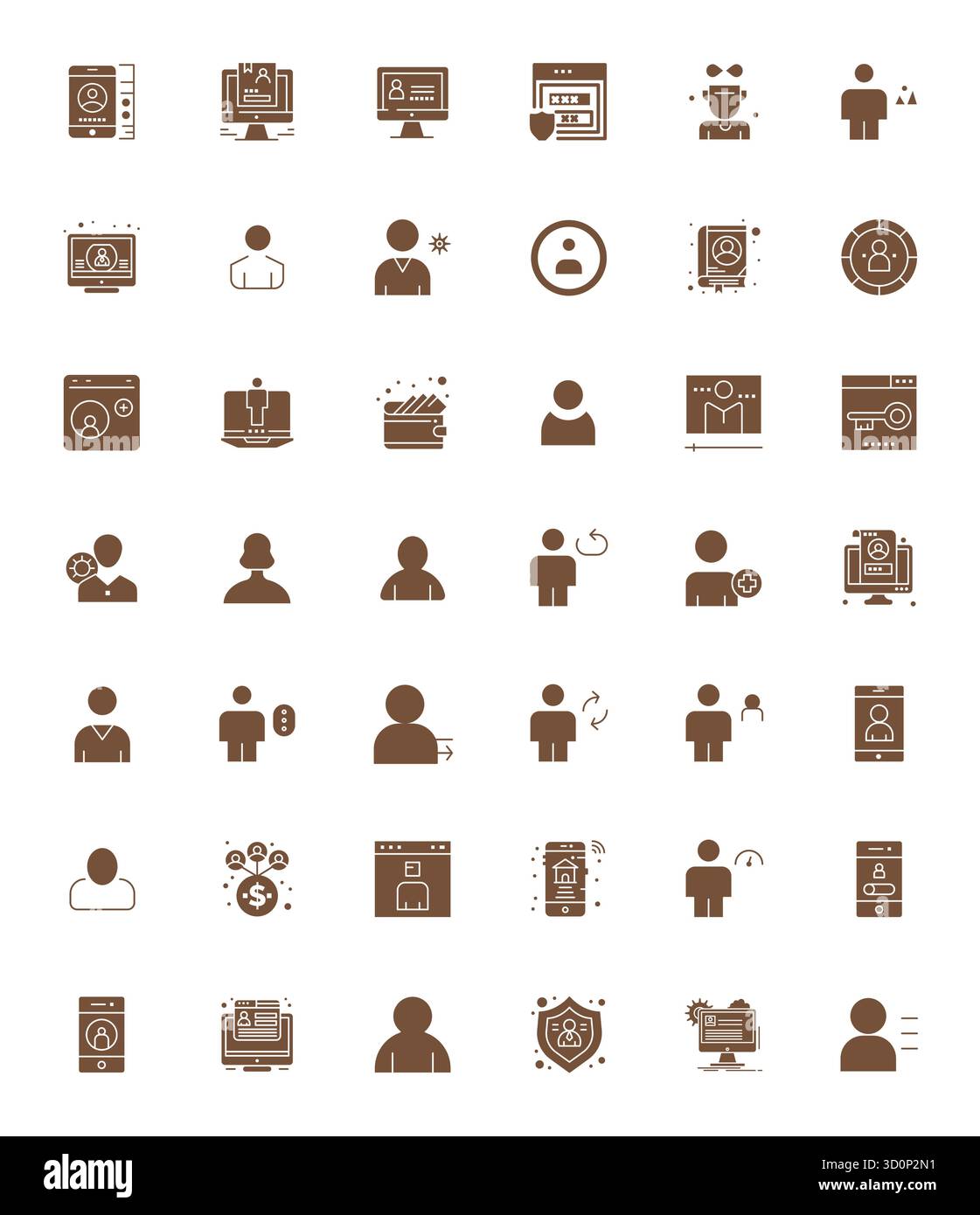 Strategisches Paket mit 42 Vektorsymbolen, die die Kontoverwaltung im ausgefüllten Format darstellen, optimiert mit High Resolution Detail Enhanced Quality fo Stock Vektor